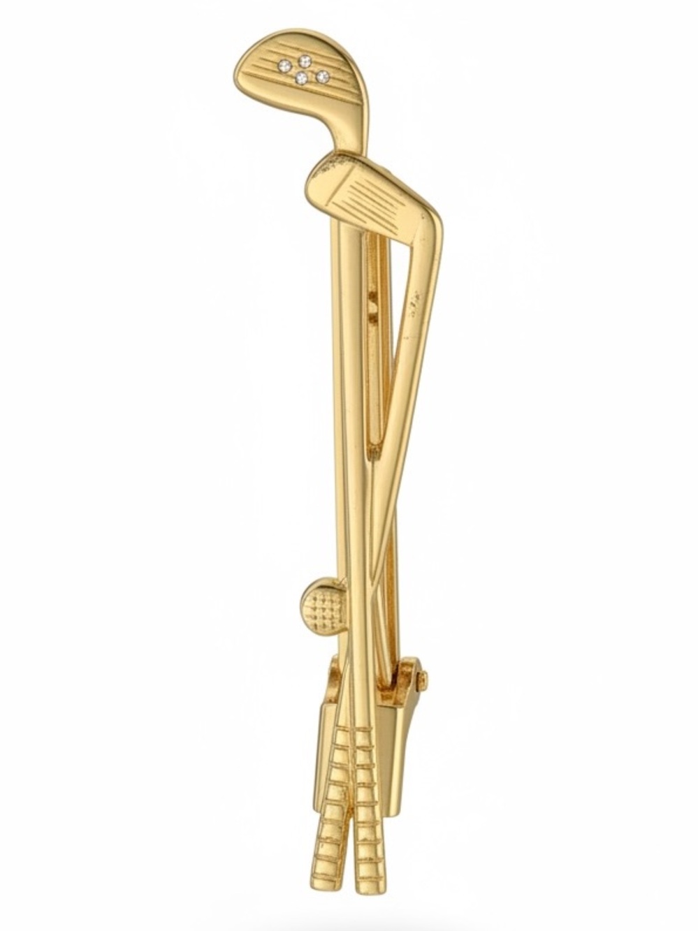 Gold Golf Club & Ball Tie Clip